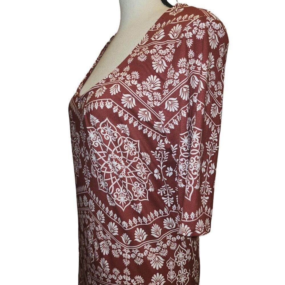 West Coast Love Boho Medallion Pattern Shift Dress, Size Extra Large (ish)